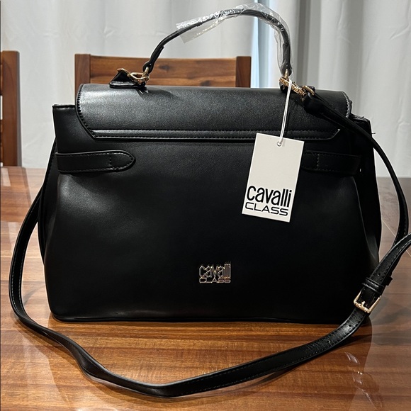 Cavalli Class Large Black Tatiana Satchel & Shoulder Bag NWT - Picture 2 of 5